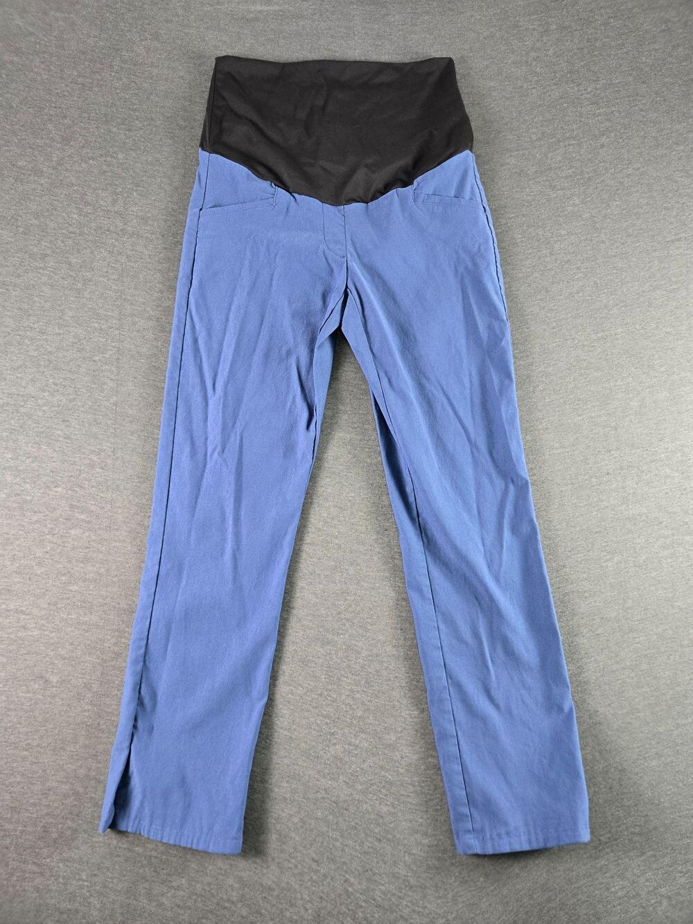Tribal Maternity Dress Pants Womens 6 Blue Stretch Twill Pull On 9512TM-2485